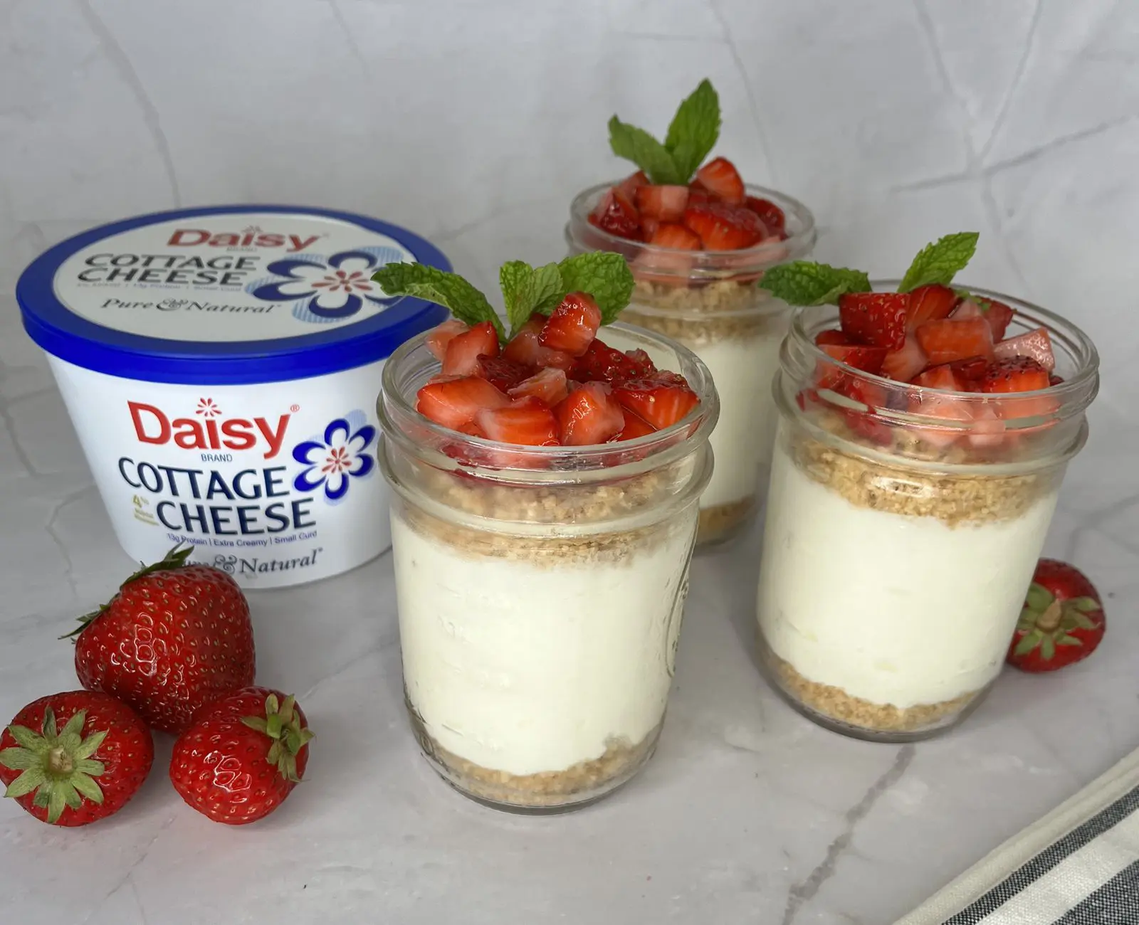 No Bake Strawberry Cheesecake Jars 1600x1300