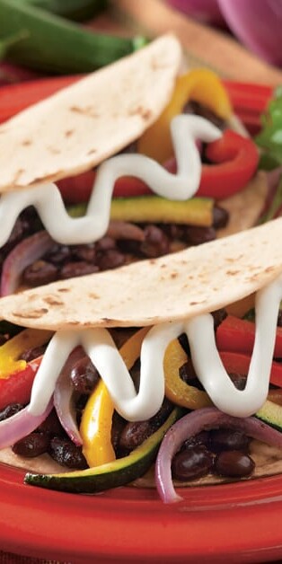 black bean and veggie fajitas