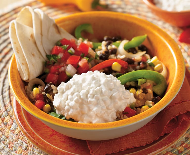 Click to open Black Bean, Rice and Cheese Burrito Bowl recipe