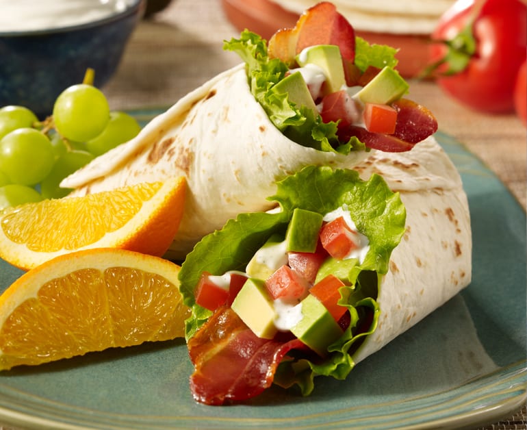 View recommended B.L.A.T. Wrap with Ranch Sour Cream recipe