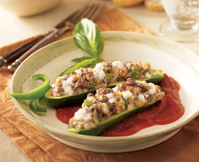 View recommended Cheesy Stuffed Zucchini Boats recipe