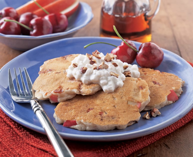 View recommended Cinnamon Apple Cherry Silver Dollar Pancakes recipe