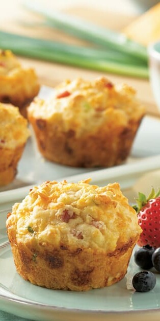 Cottage Cheese, Egg and Ham Muffins