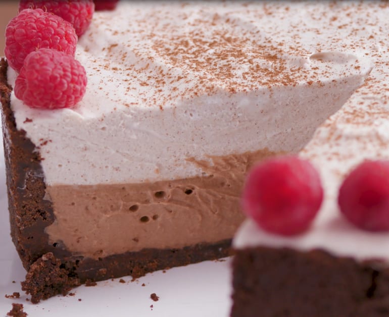 View recommended Chocolate Hazelnut and Tres Leches Mousse Pie recipe