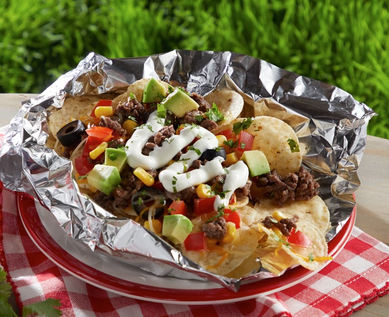 Click to open Grilled Campfire Nacho Packets recipe