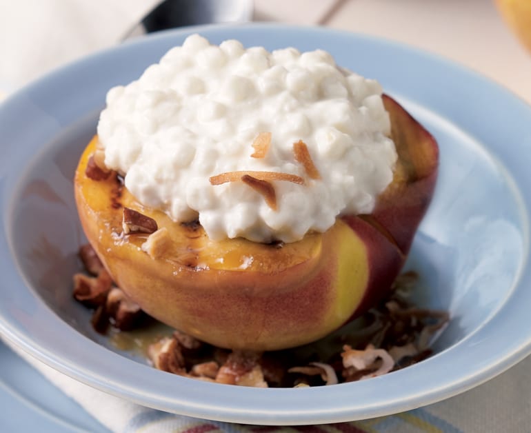 Grilled Peaches with Cottage Cheese slider image 1