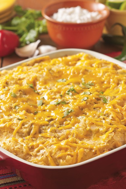 LIGHT CHICKEN VERDE ENCHILADA CASSEROLE 770x628