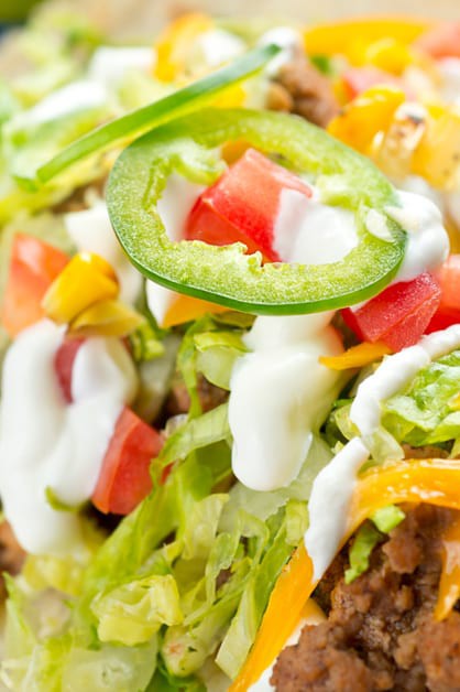 Soft beef tacos with sour cream 