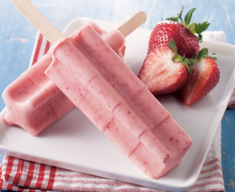 View recommended Strawberry & Cream Pops recipe