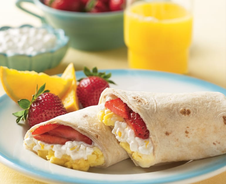 View recommended Sweet Cheesy Breakfast Burritos recipe