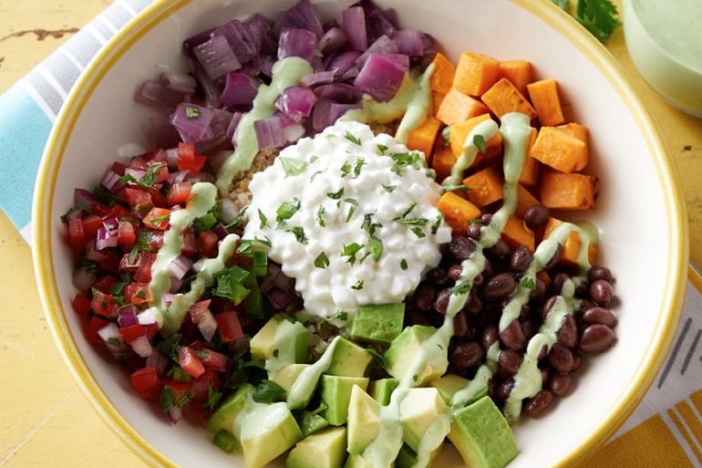 Sweet potato and black bean bowl recipe