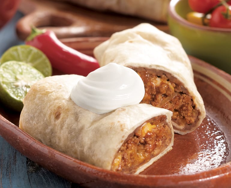 Traditional Beef Burritos Recipe With Sour Cream Daisy Brand