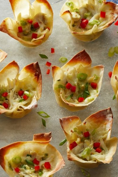 baked crab and cheese wonton cups