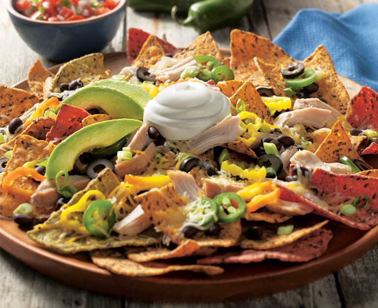 chicken nachos with sour cream