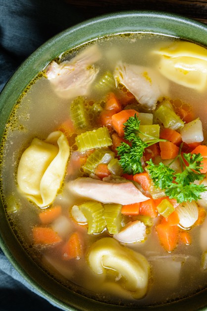 Chicken tortellini soup