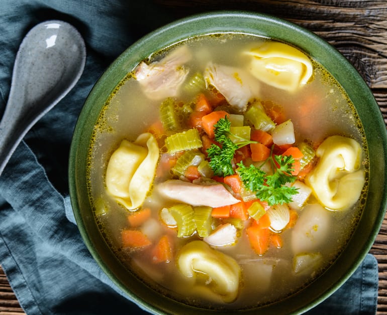 Chicken tortellini soup