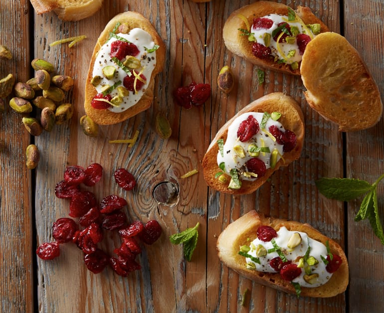 View recommended Cranberry Pistachio Crostini recipe