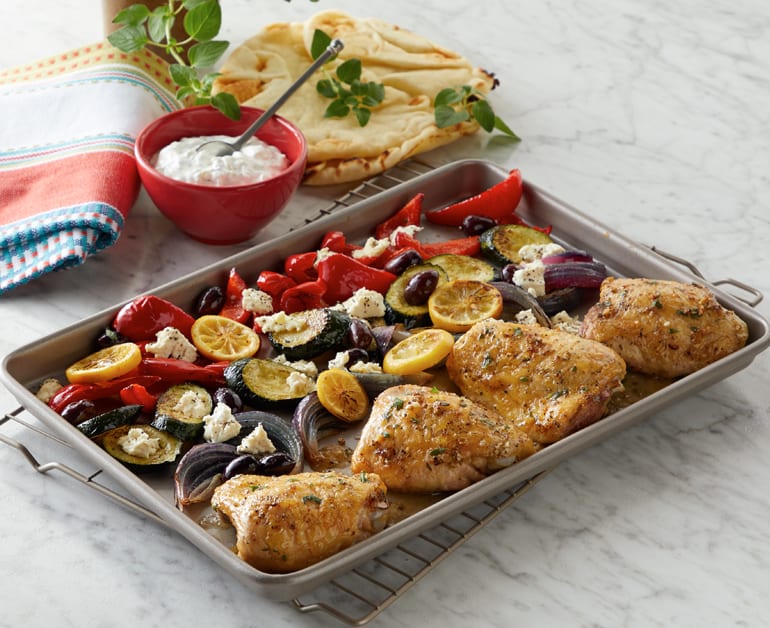 View recommended Greek Chicken Sheet Pan Dinner recipe