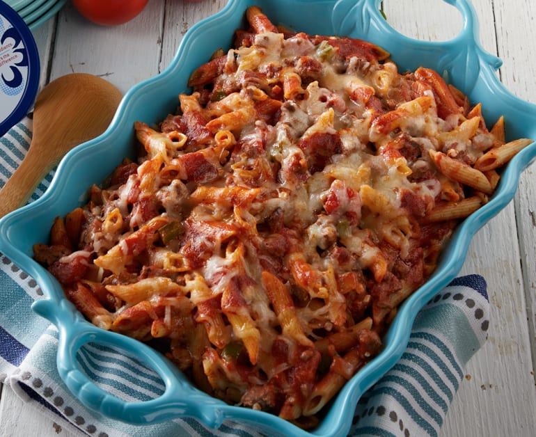 View recommended Hearty Weekday Pasta Bake recipe