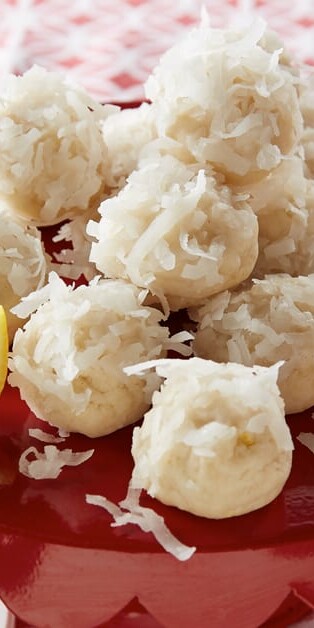 Lemon coconut snowballs