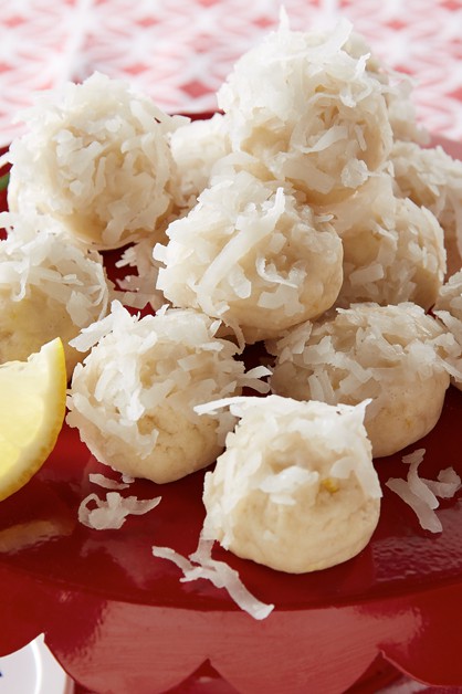 Lemon coconut snowballs