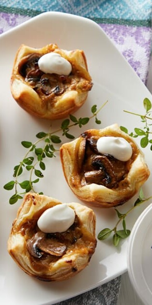 Mushroom and onion Tart