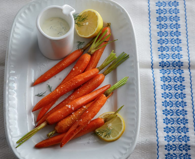 Click to open Roasted Carrots with Lemon Dill Sauce recipe