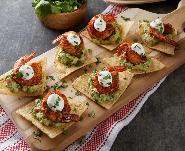 Click to open Bocadillos de Guacamole y Camarones Picantes recipe