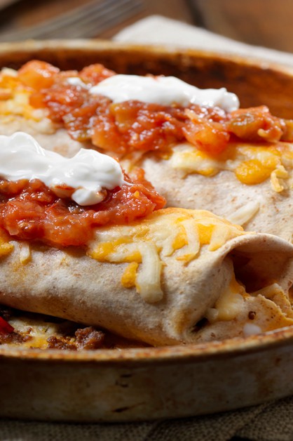 Spicy chicken burrito
