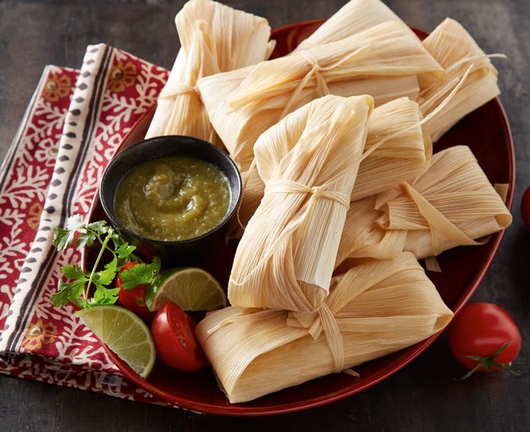 Click to open Chicken Tamales with Tomatillo Salsa recipe