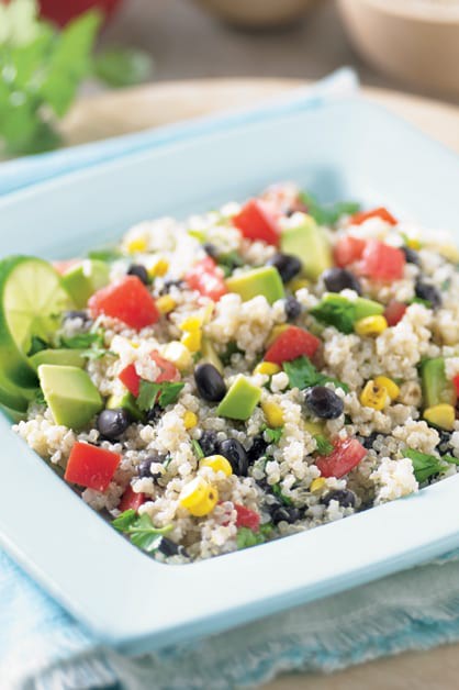 tex mex quinoa salad in bowl