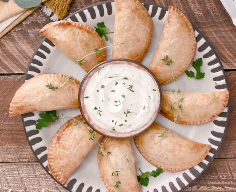 Click to open Turkey Empanadas with Herbed Sour Cream recipe