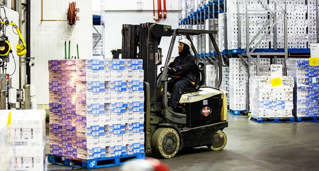 Forklift worker