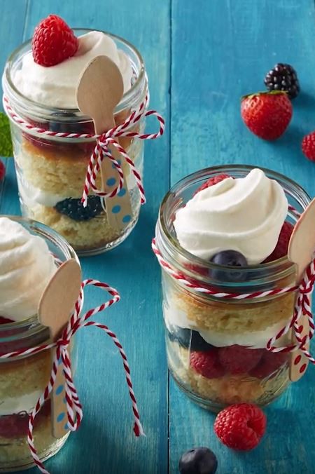 Lemon Berry Cake Jar