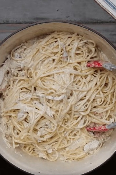 Sour Cream Pasta with Herb Roasted Turkey