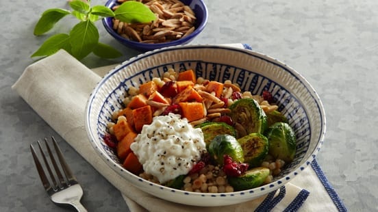 Warm Winter Veggie Bowl With Cottage Cheese