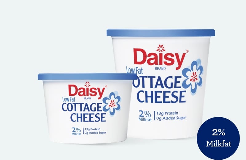 Queso Cottage bajo en grasa con 2% de grasa láctea