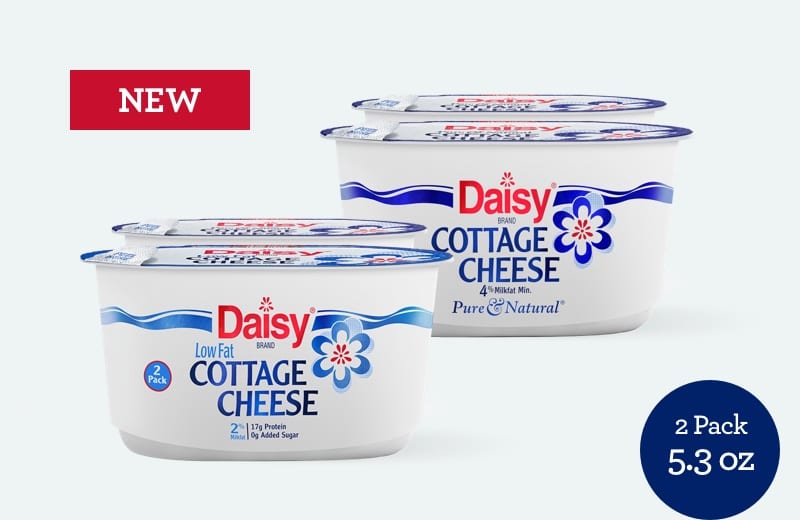 New Daisy Cottage Cheese Regular and Light 5.03 oz two pack