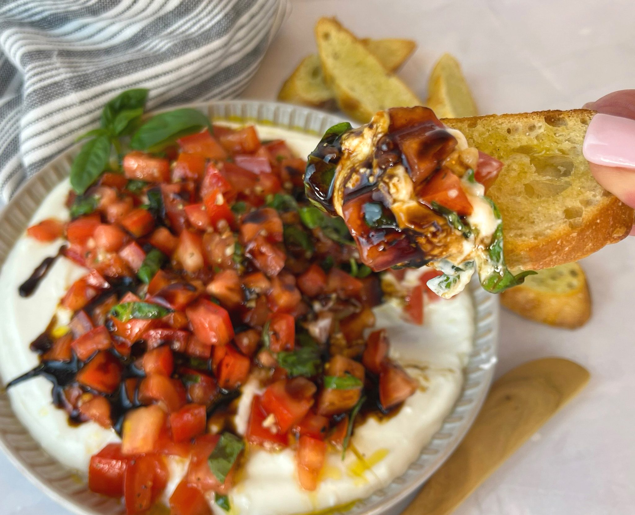 Whipped Cottage Cheese Bruschetta Dip slider image 2