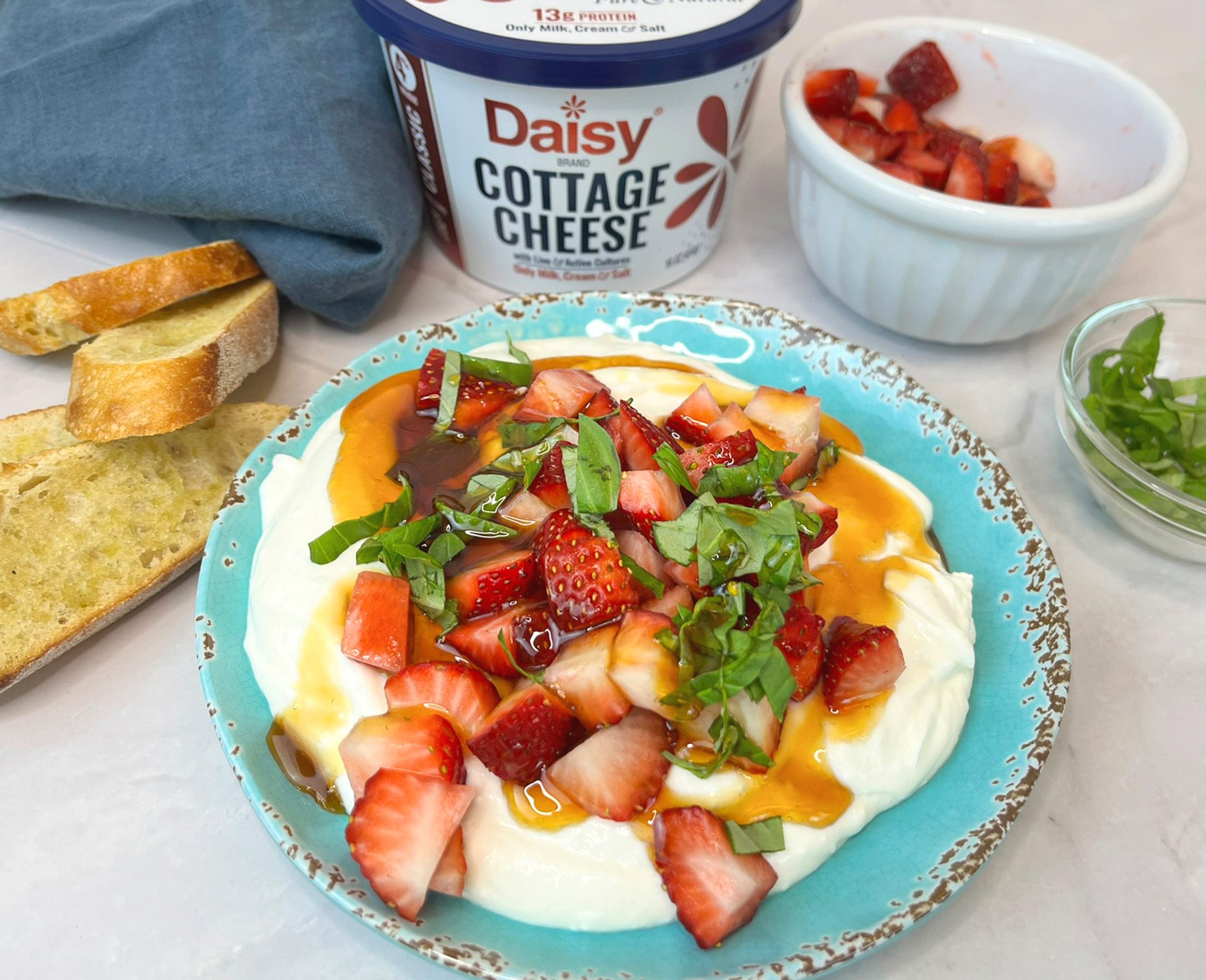 Whipped Cottage Cheese with Strawberry Bruschetta slider image 3