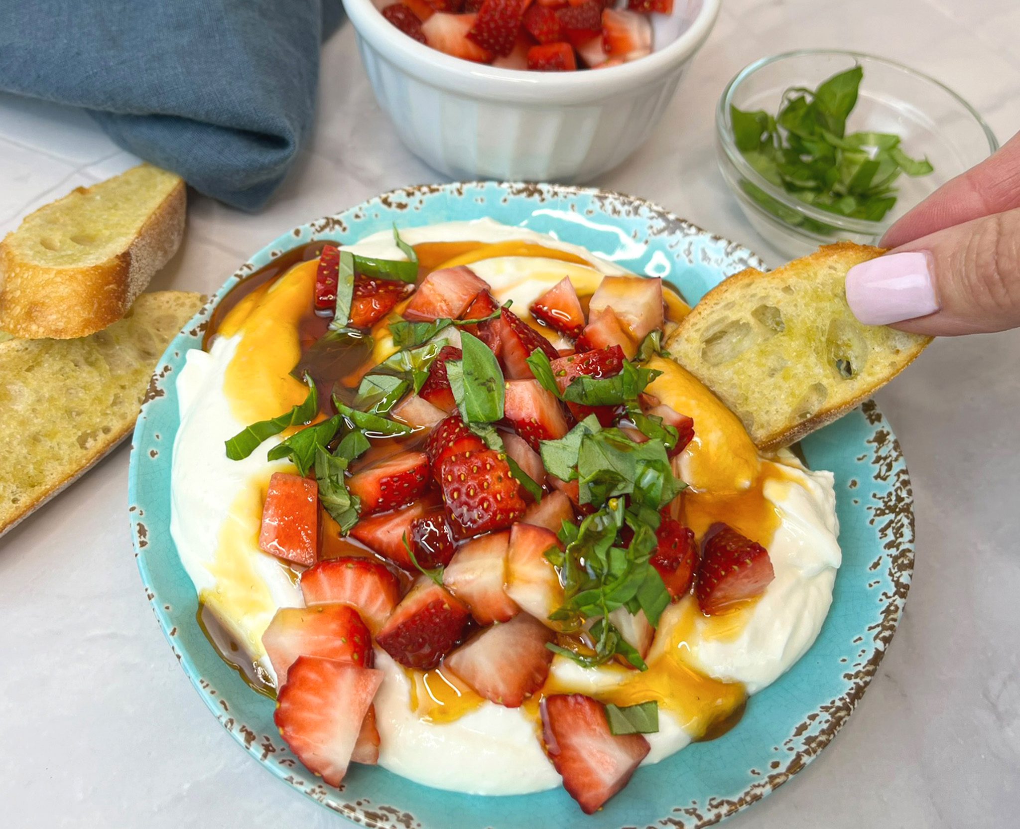 Whipped Cottage Cheese with Strawberry Bruschetta slider image 4