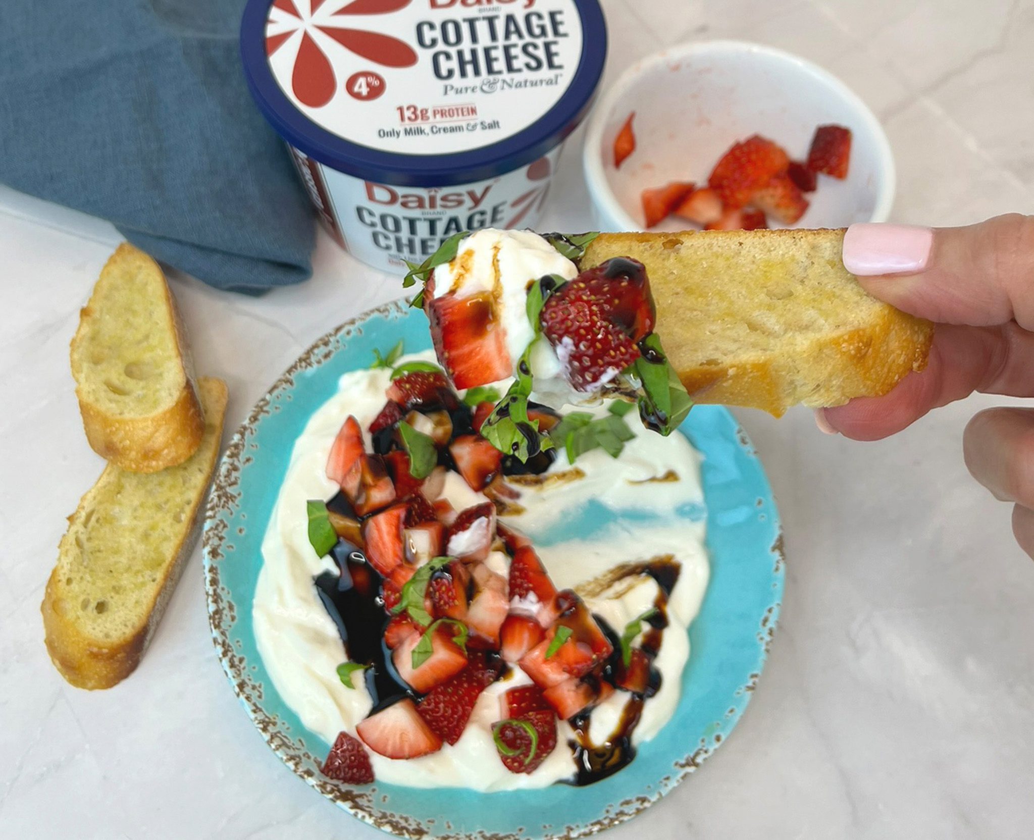 Whipped Cottage Cheese with Strawberry Bruschetta slider image 5